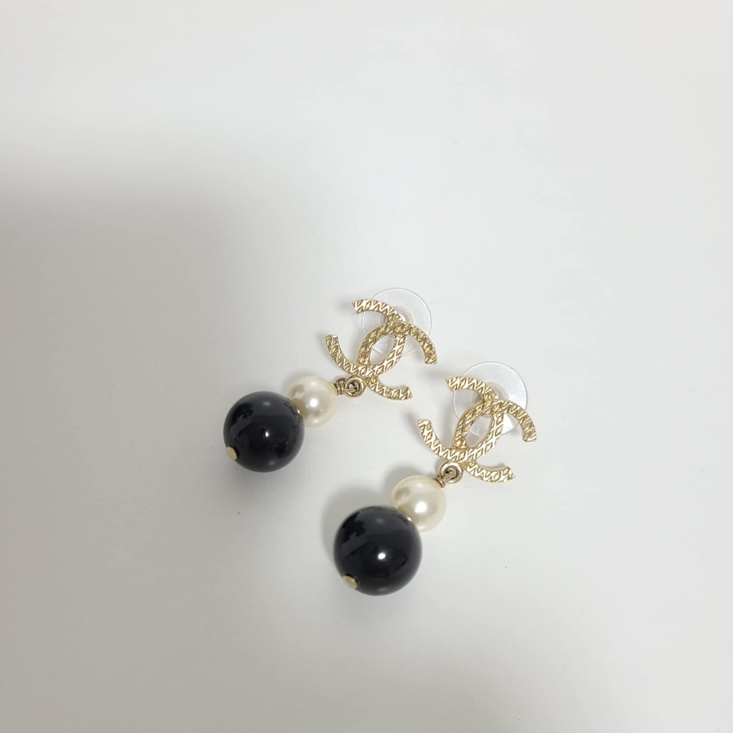 Chanel Bicolor CC Pearl Drop Earring