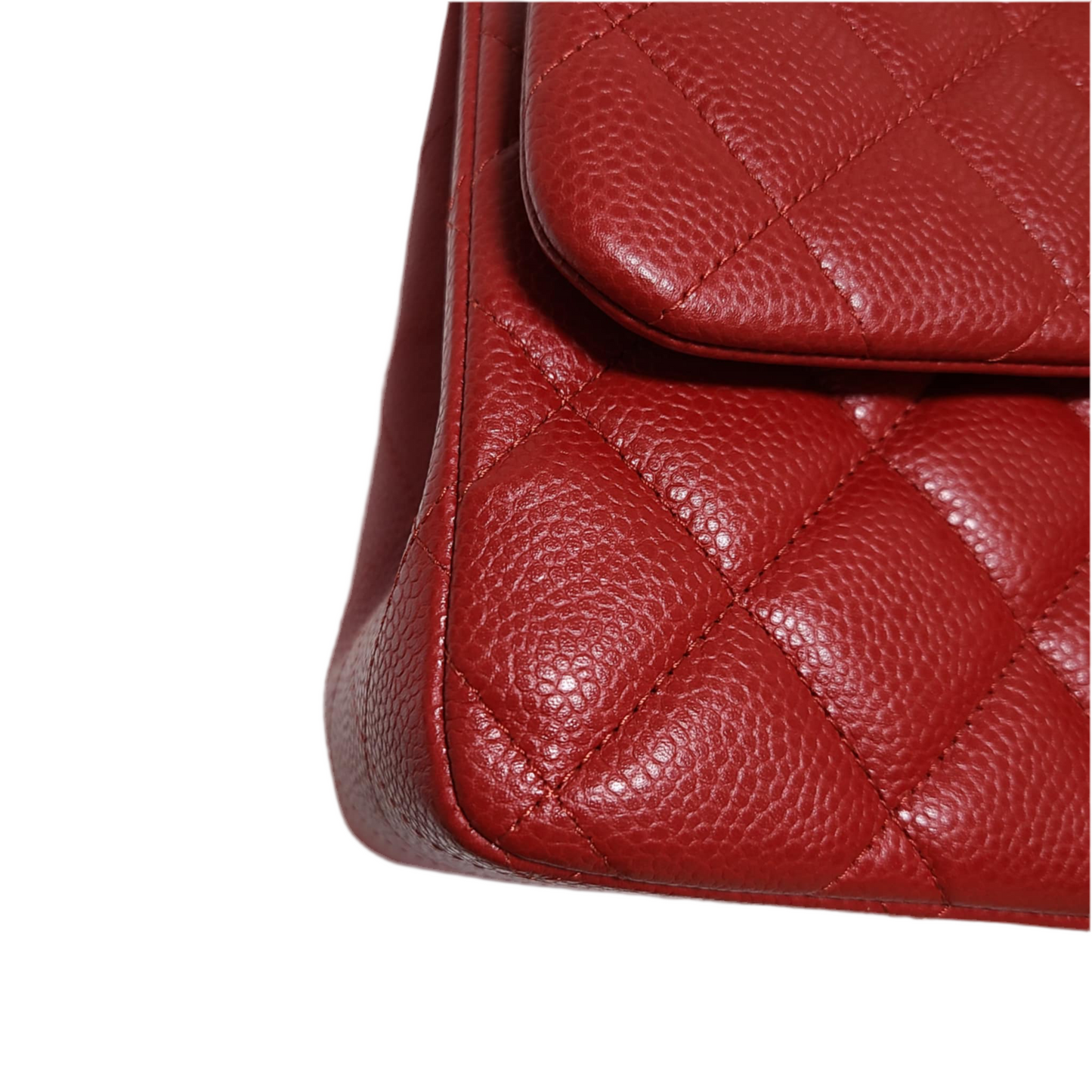 Chanel Classic Double Flap Bag Size (L) Red Caviar