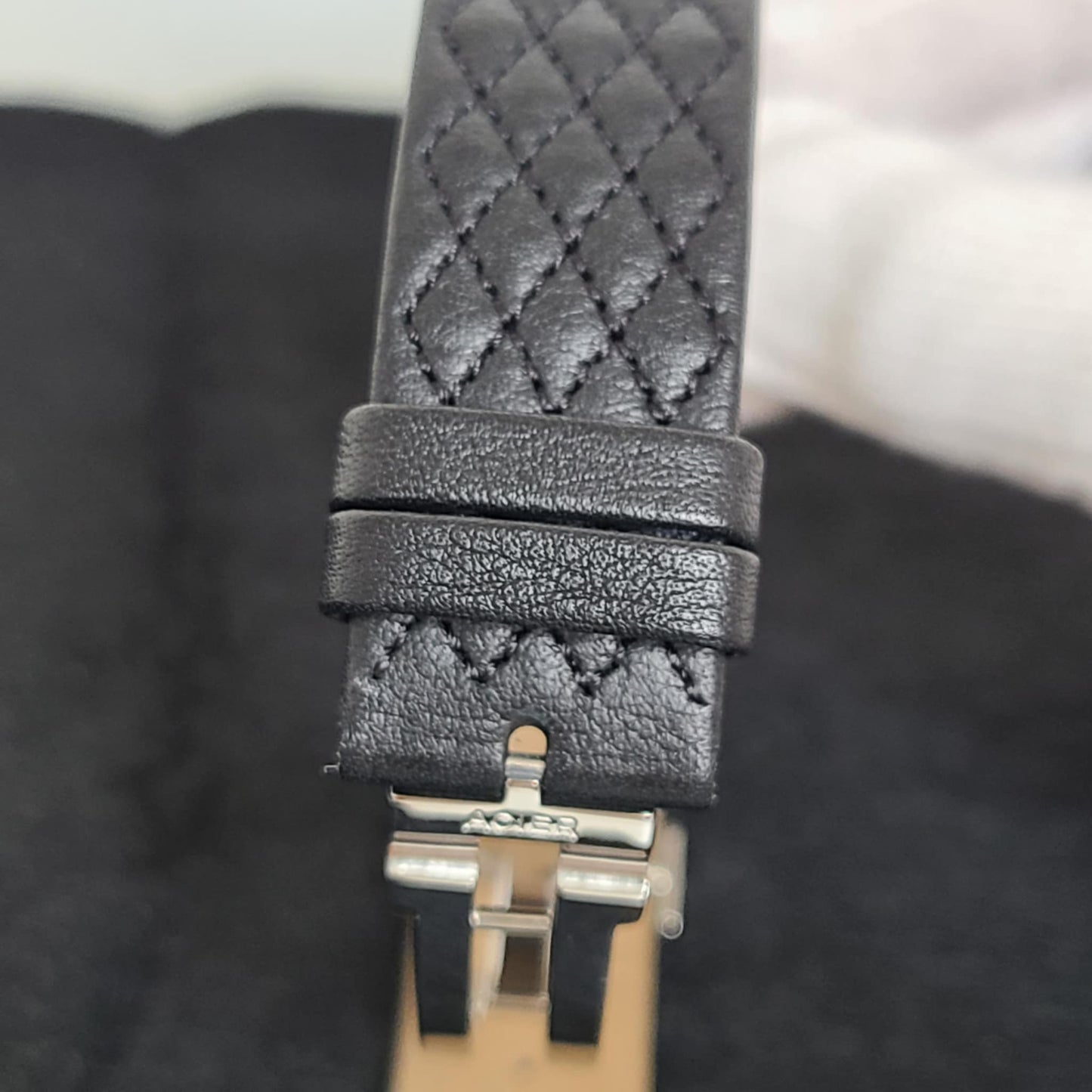 Chanel  Matelasse SS Patent Leather Strap Black Dial Women's Quartz