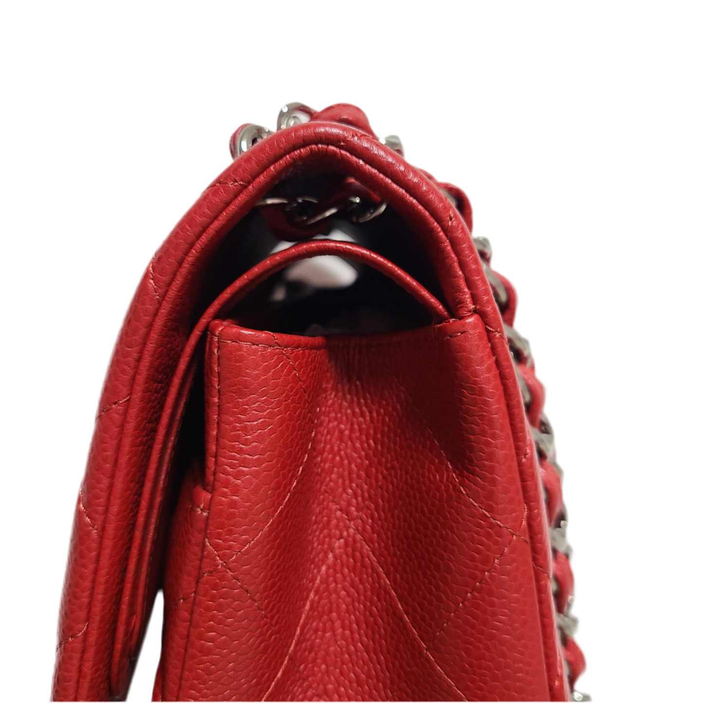 Chanel Classic Double Flap Bag Size (L) Red Caviar