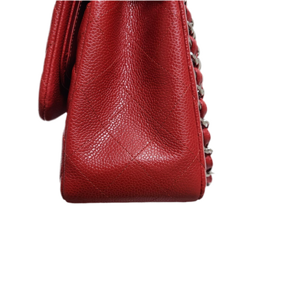 Chanel Classic Double Flap Bag Size (L) Red Caviar