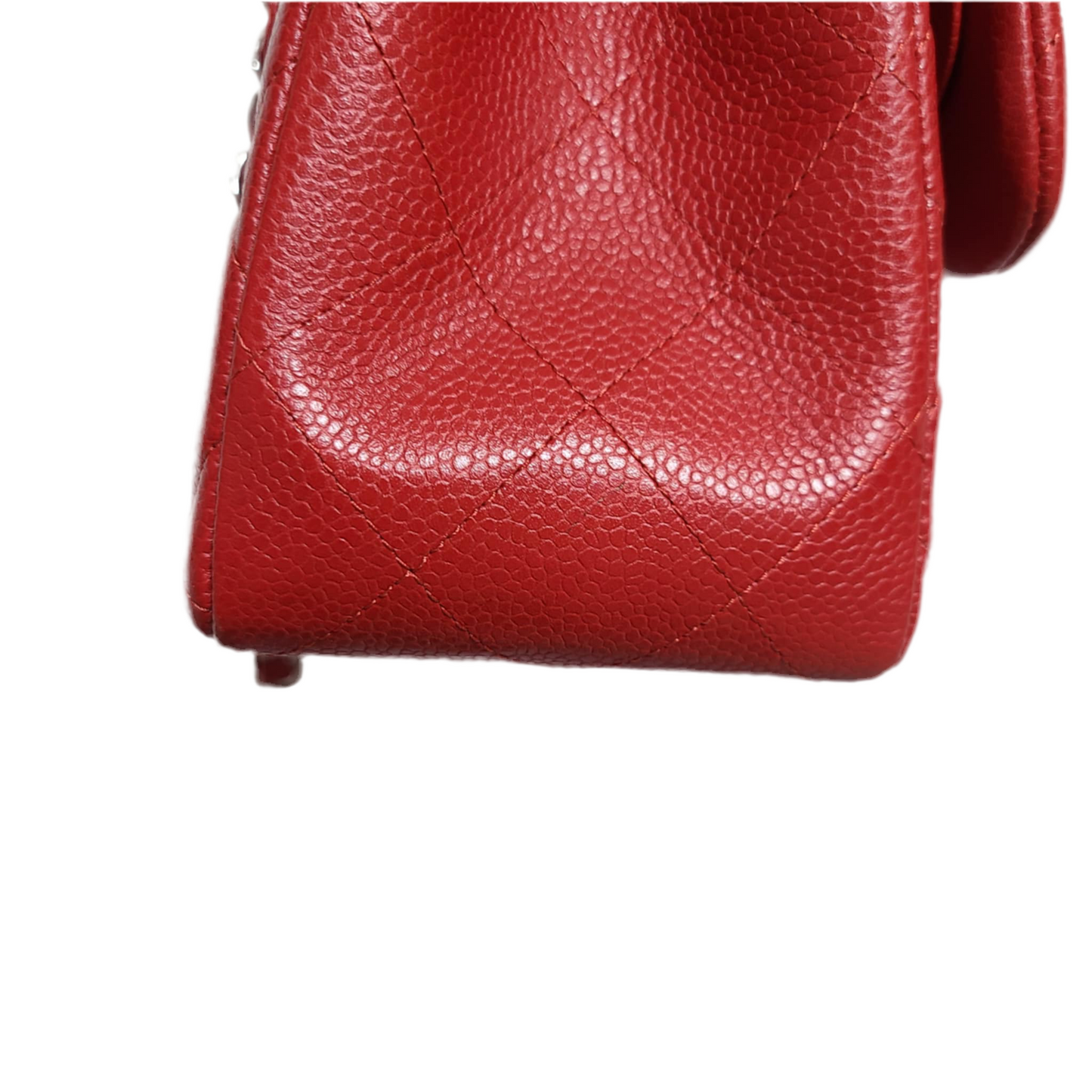 Chanel Classic Double Flap Bag Size (L) Red Caviar