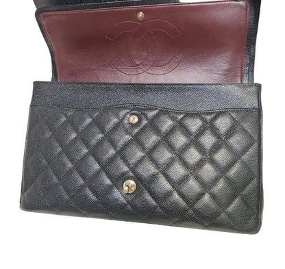 Chanel Maxi Double Flap Caviar – Silver Hardware