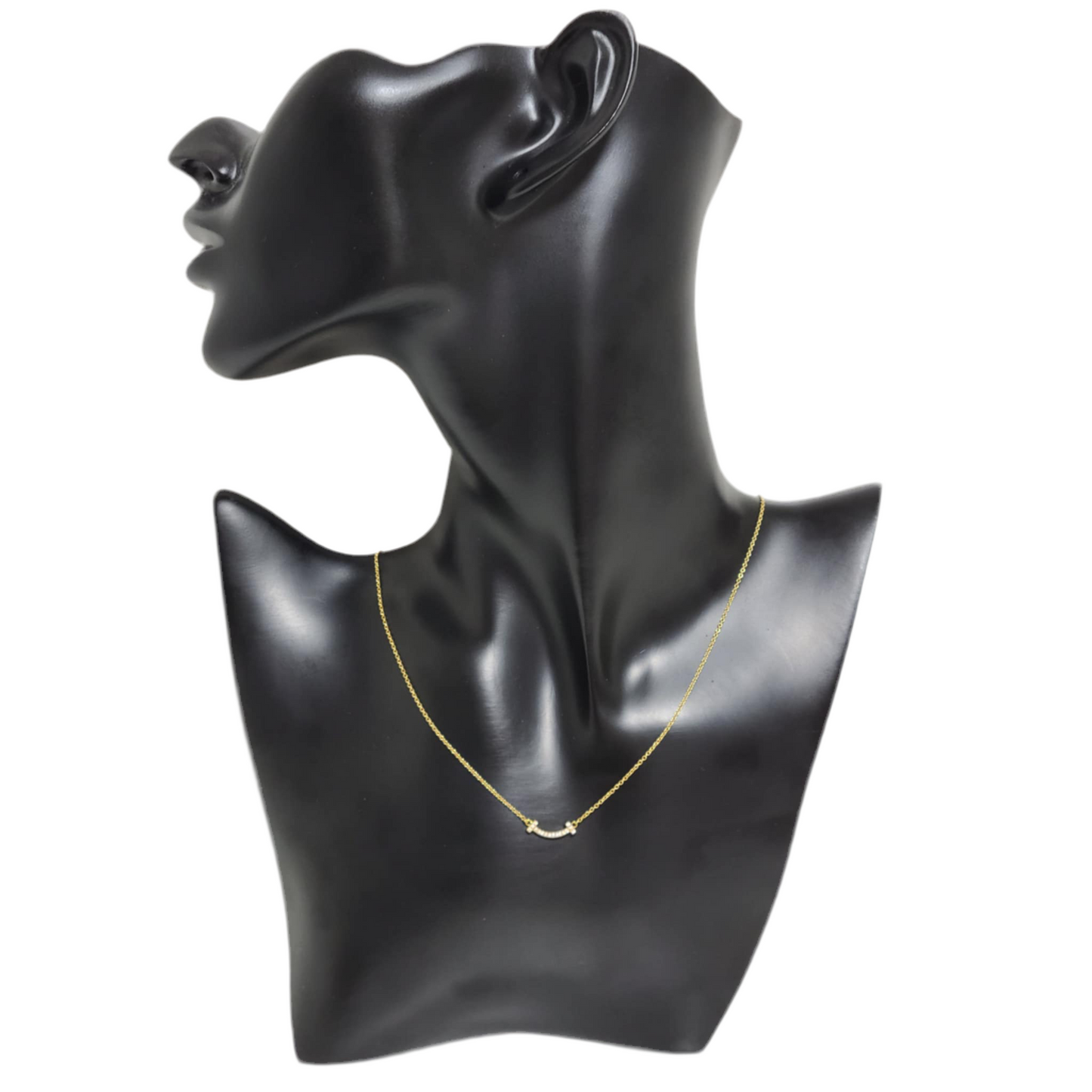 Tiffany & Co. T Smile Mini Necklace – 18k Gold with Diamonds