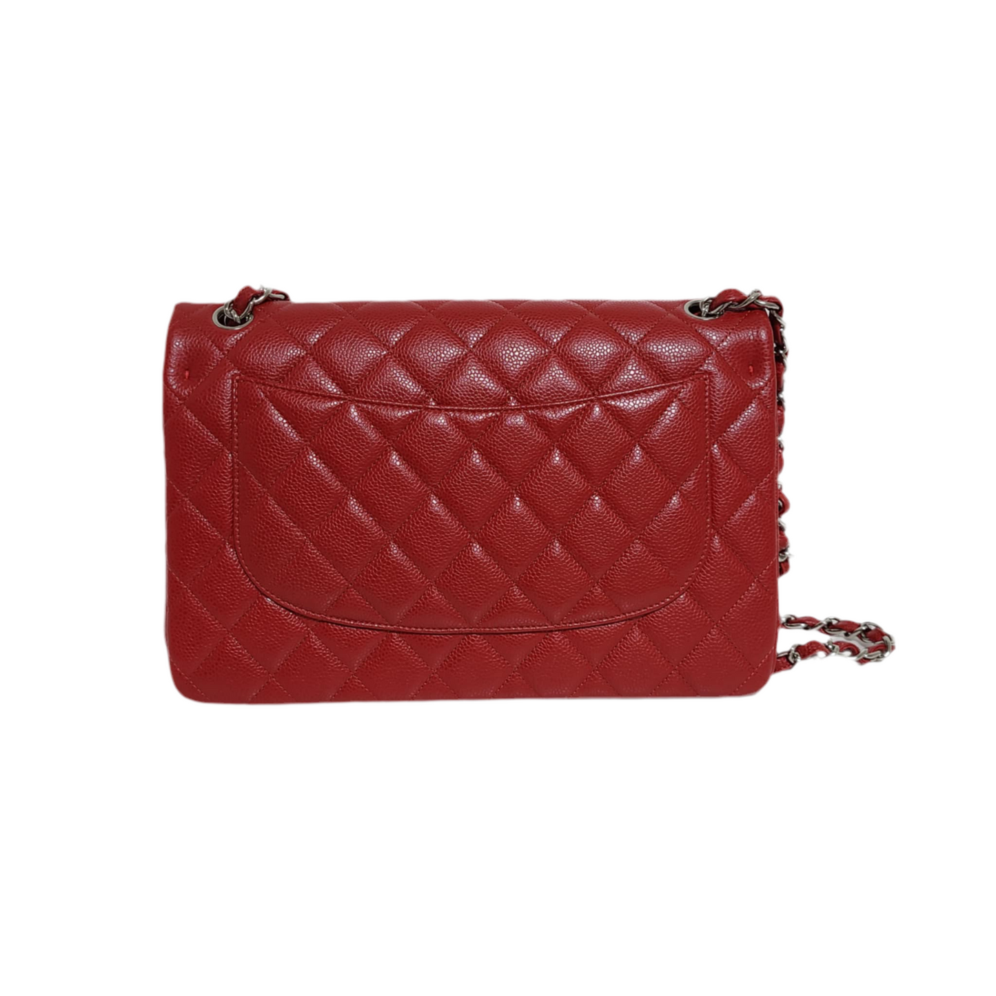 Chanel Classic Double Flap Bag Size (L) Red Caviar