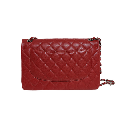 Chanel Classic Double Flap Bag Size (L) Red Caviar