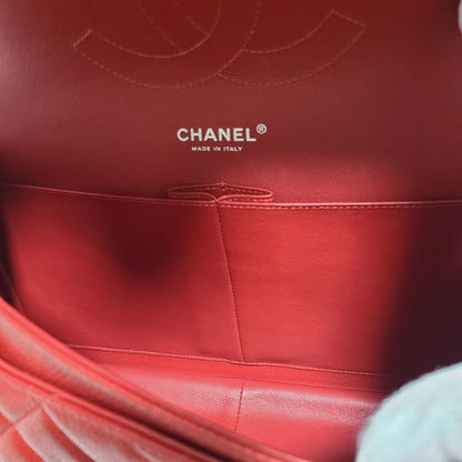 Chanel Classic Double Flap Bag Size (L) Red Caviar
