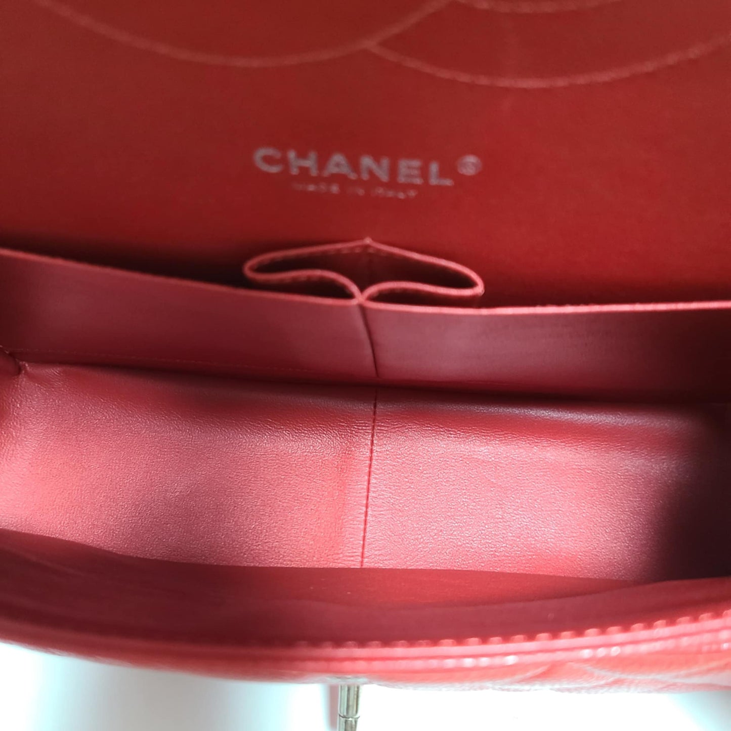 Chanel Classic Double Flap Bag Size (L) Red Caviar