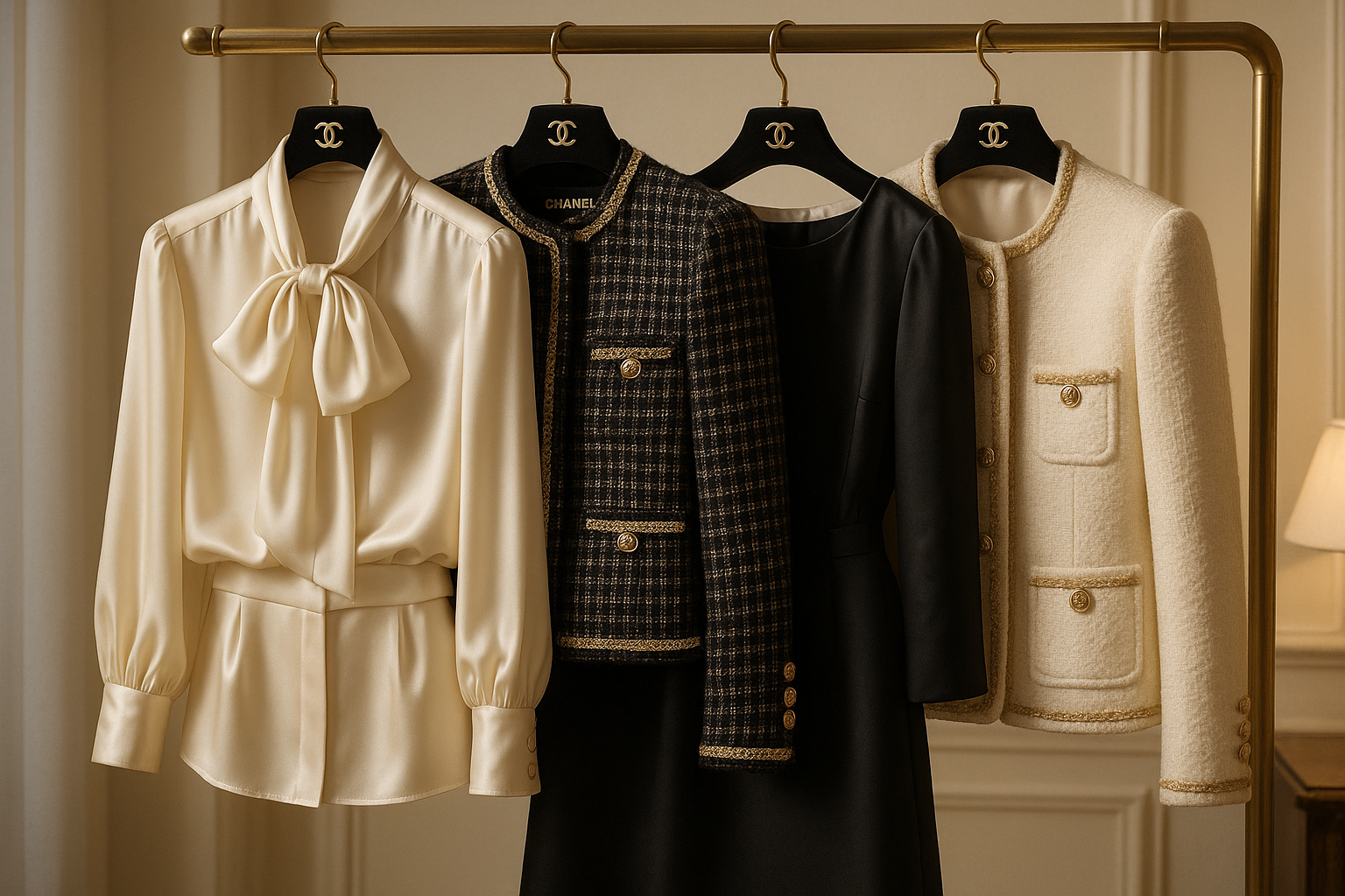 silk on top Chanel Authentic ensembles